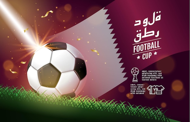 Football cup soccer banner template Sport poster celebrate concept background