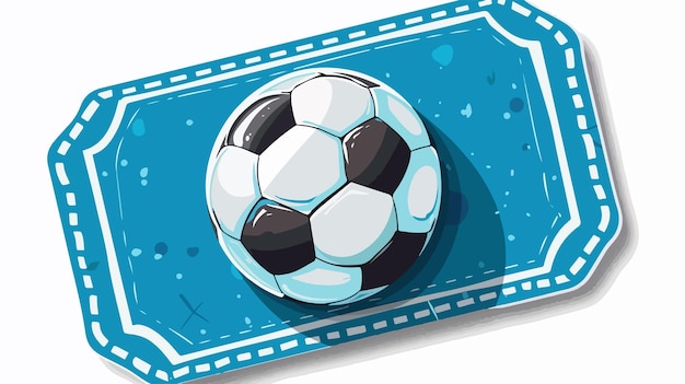 Vector football element sticker blue ticket with ball