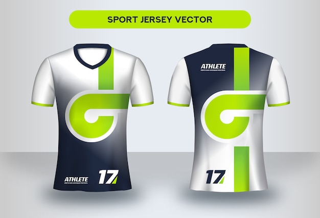 Football Jersey design template. Corporate Design, Soccer club uniform T-shirt front and back view.