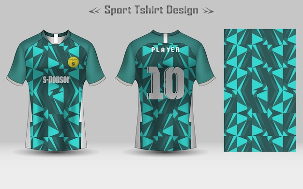 Football Jersey Geometric Pattern Mockup Template Sport Tshirt Design