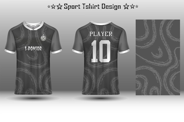 Football jersey mockup soccer jersey mockup cycling jersey mockup and sport jersey mockup with abstract geometric pattern Free Vector