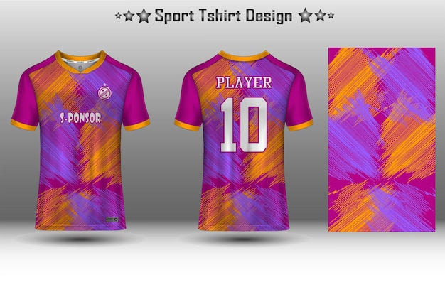 Football jersey mockup soccer jersey mockup cycling jersey mockup and sport jersey mockup with abstract geometric pattern Free Vector