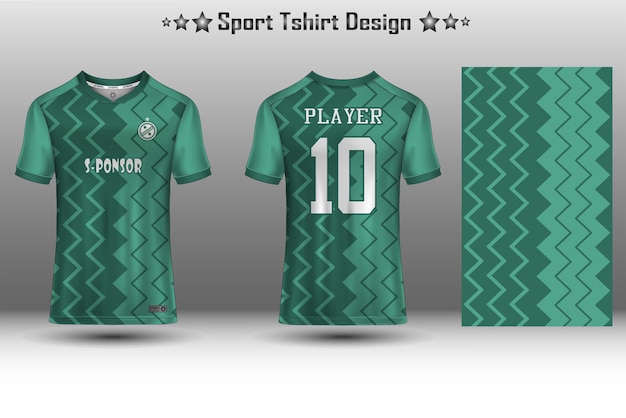 Football jersey mockup soccer jersey mockup cycling jersey mockup and sport jersey mockup with abstract geometric pattern Free Vector