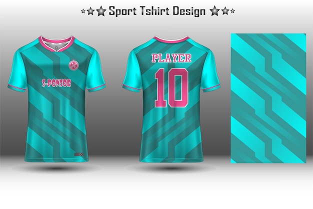 Football jersey mockup soccer jersey mockup cycling jersey mockup and sport jersey mockup with abstract geometric pattern Free Vector