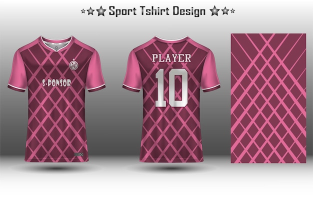 Football jersey mockup soccer jersey mockup cycling jersey mockup and sport jersey mockup with abstract geometric pattern Free Vector