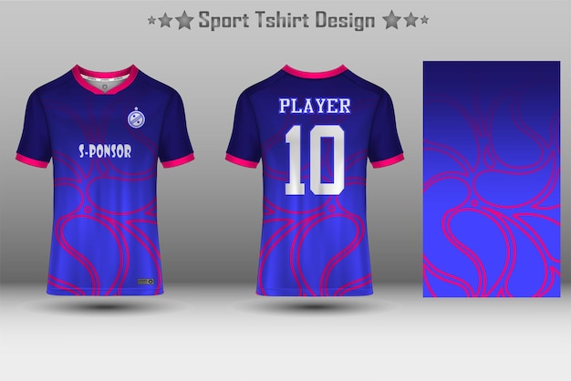 Football jersey mockup and sport jersey mockup with abstract geometric pattern