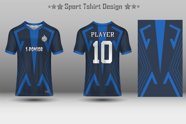 Football jersey mockup and sport jersey mockup with abstract geometric pattern