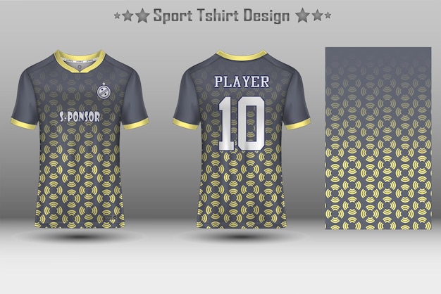 Football jersey mockup and sport jersey mockup with abstract geometric pattern