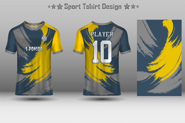 Football jersey mockup and sport jersey mockup with abstract geometric pattern