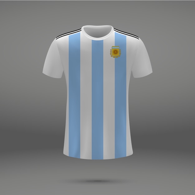 Football kit of argentina, tshirt template for soccer jersey