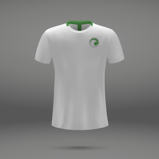 Football kit of Saudi Arabia, tshirt template for soccer jersey