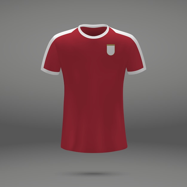 Football kit of Serbia, tshirt template for soccer jersey