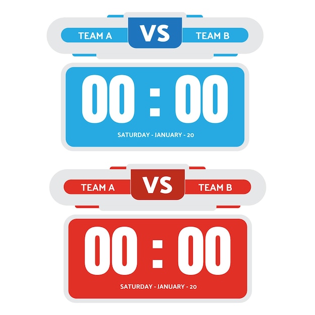 football match digital scoreboard broadcast graphic lower third vector clipart