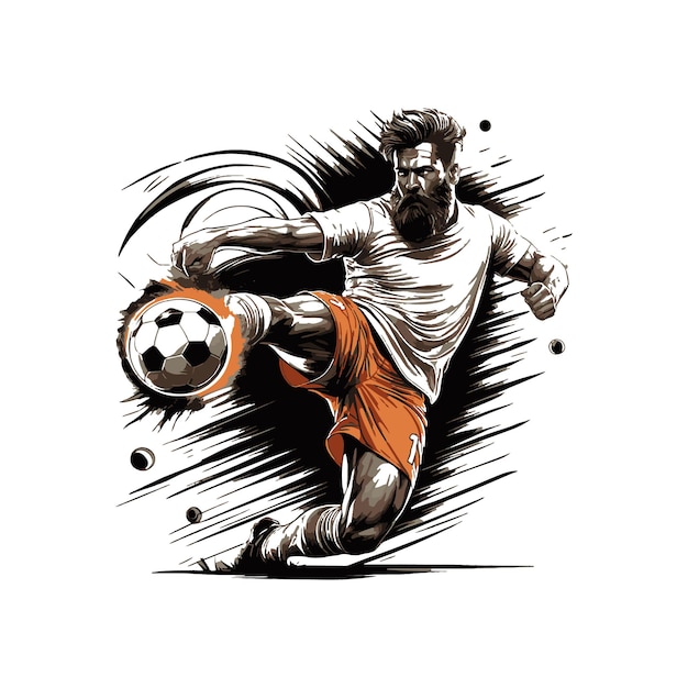 Football playing illustration