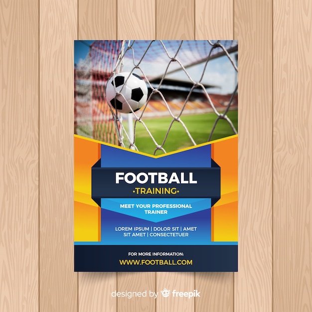 Football poster template with photo