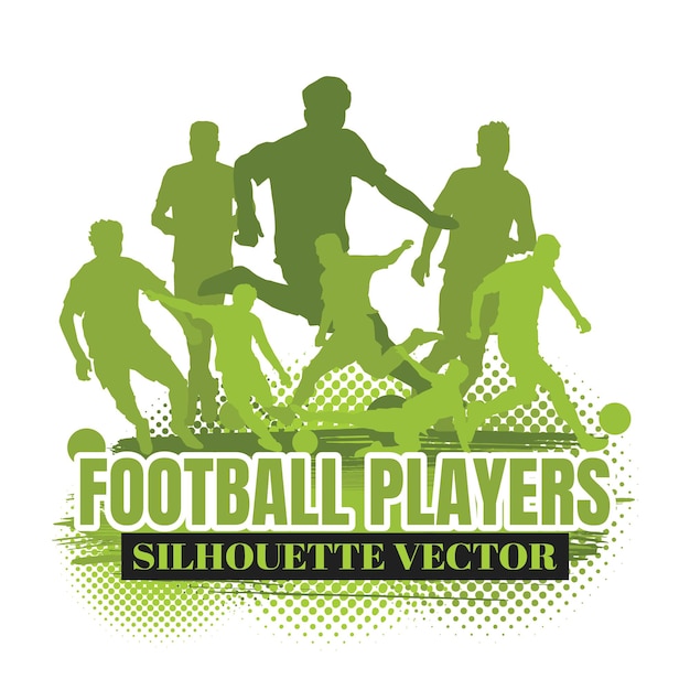 Football silhouettes vector illustration.