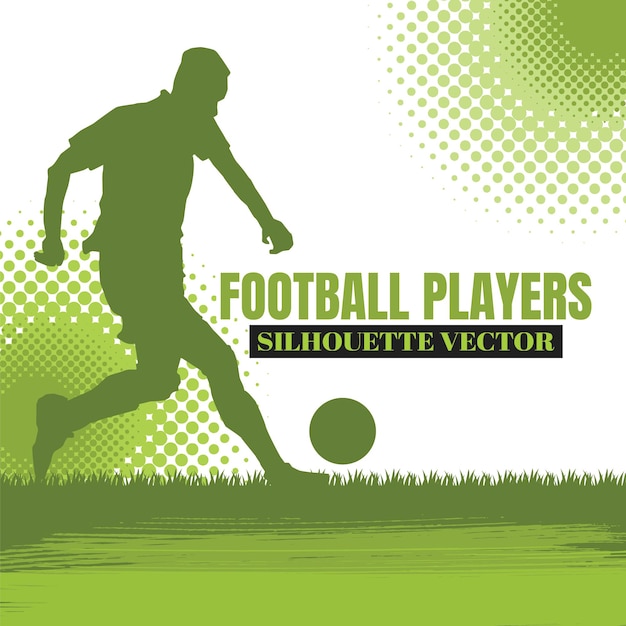 Football silhouettes vector illustration.