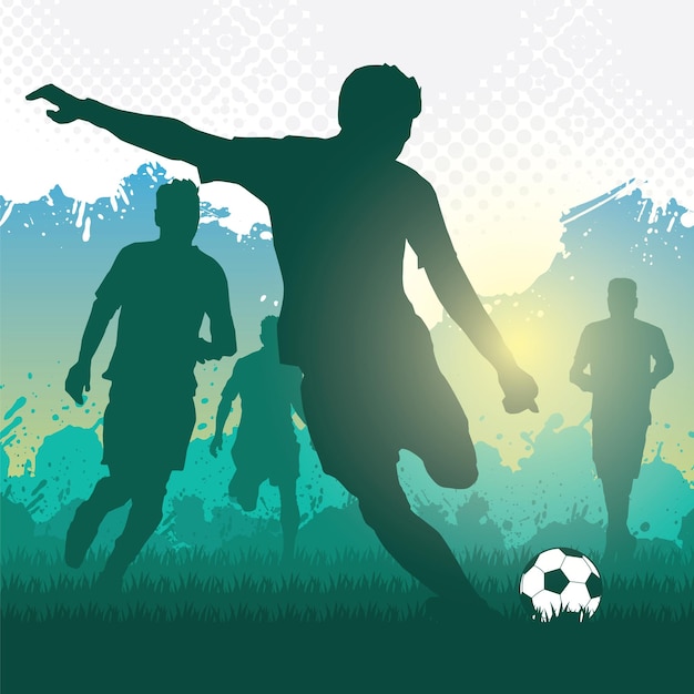 Football silhouettes vector illustration.