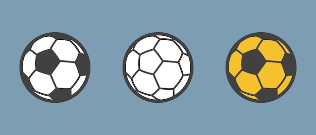 Football and soccer ball set vintage design