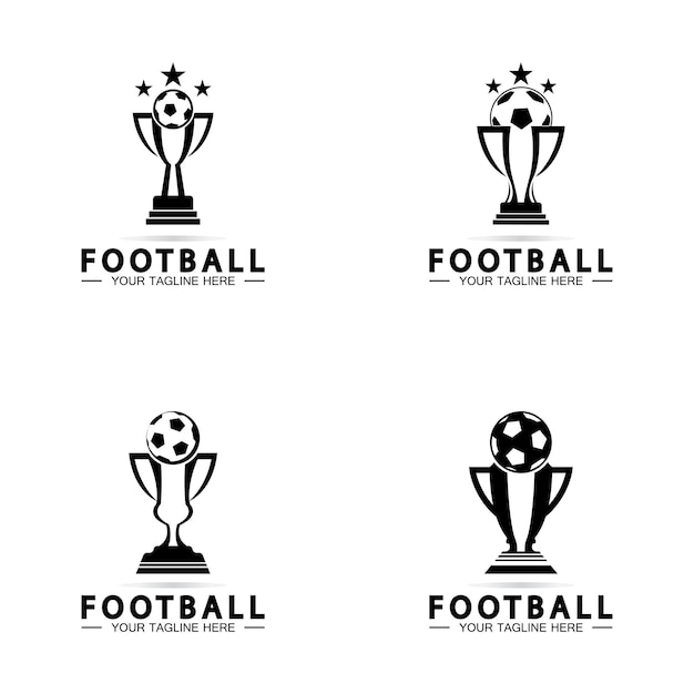 Football or Soccer Championship Trophy Logo Design vector icon templatechampions football trophy for winner award