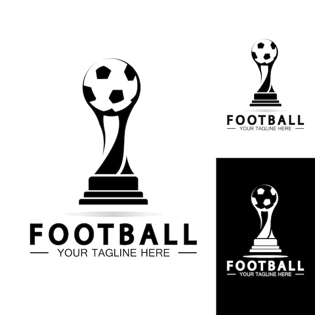 Football or Soccer Championship Trophy Logo Design vector icon templatechampions football trophy for winner award