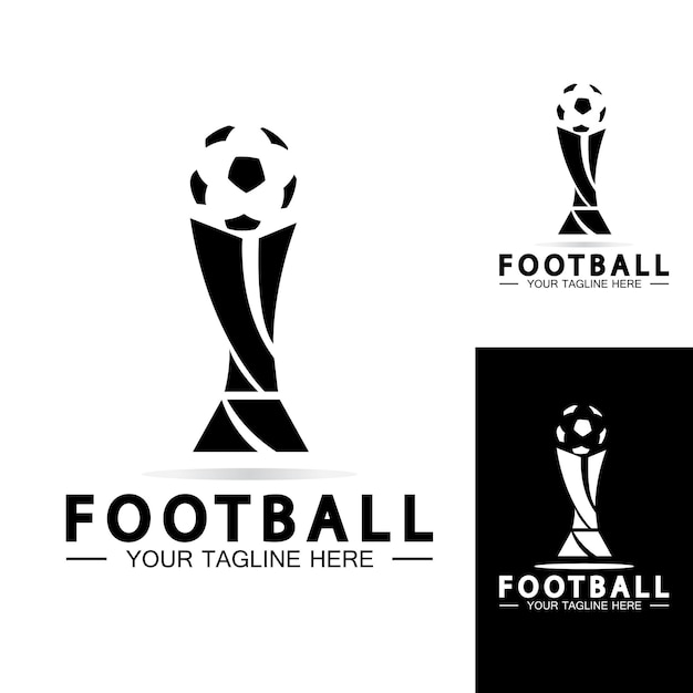 Football or Soccer Championship Trophy Logo Design vector icon templatechampions football trophy for winner award