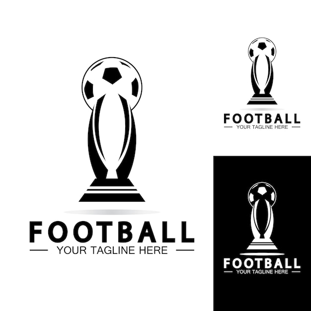 Football or Soccer Championship Trophy Logo Design vector icon templatechampions football trophy for winner award