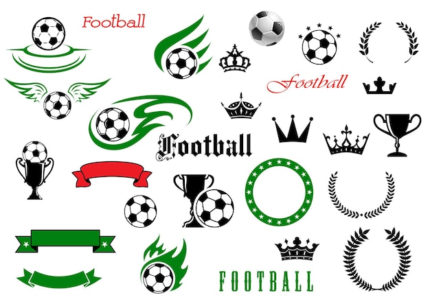 Football or soccer game symbols for sport design