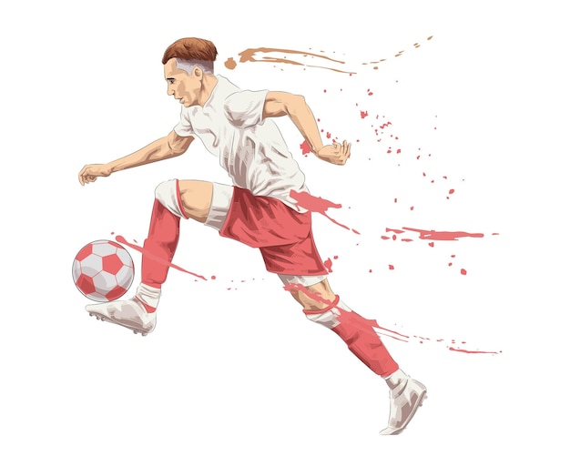 football soccer player man in action isolated background