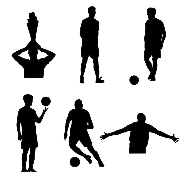 football soccer player scores a goal football world cup golden ball silhouette background