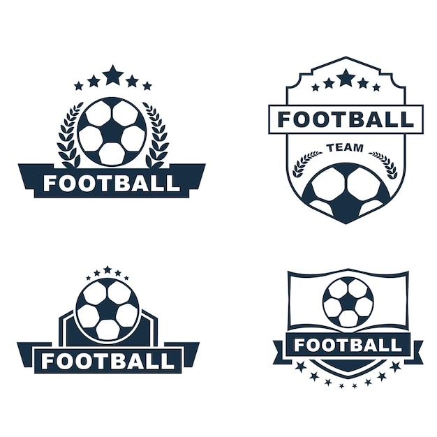 Football team or club badges flat labels logo design