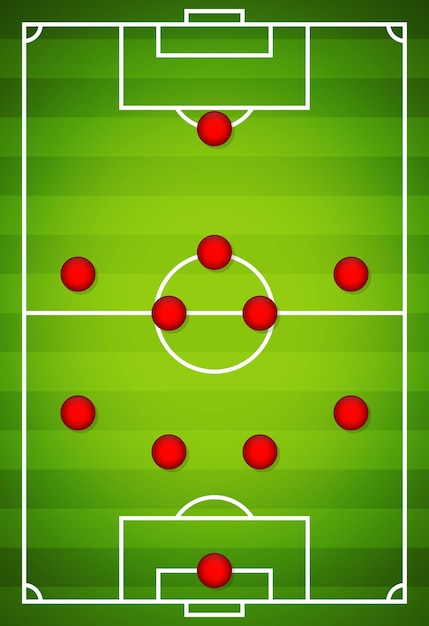 Football team formation Soccer or football field 451