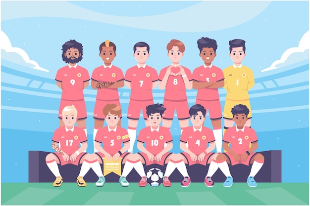 football team squad illustration background