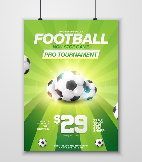 Football tournament poster template