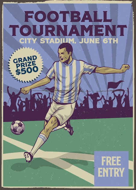 Football tournament vintage Poster Design