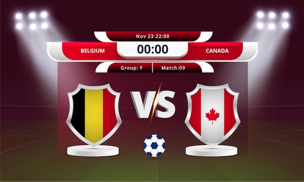 Football World cup belgium vs canada football match scoreboard broadcast