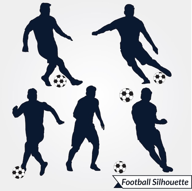 Vector footballer celebration silhouette design vector template