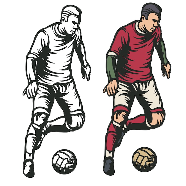 footballer dribble ball   illustration