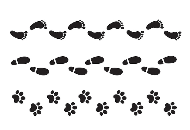 footprint foot banner vector illustration