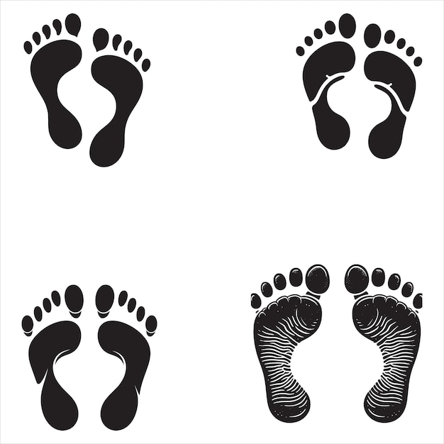 Vector footprints icon or logo isolated sign symbol vector illustration feet vector image set free