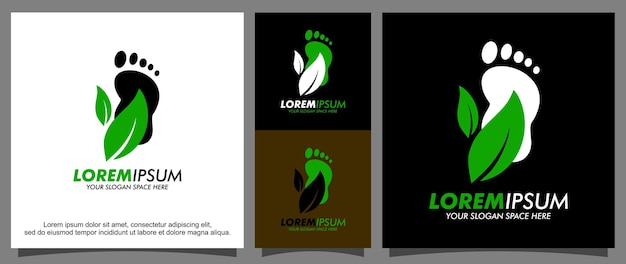 Footprints and leaves logo template