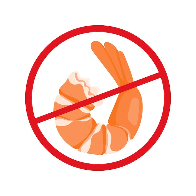 Forbidden shrimp icon Products do not contain seafood or shellfish Allergy safety