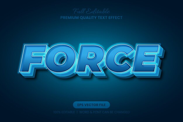 Force Techno Futuristic Editable Text Effect Font Graphic Style