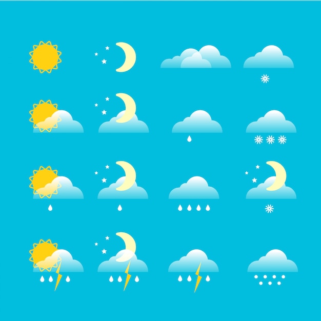 Forecast weather icons vector set