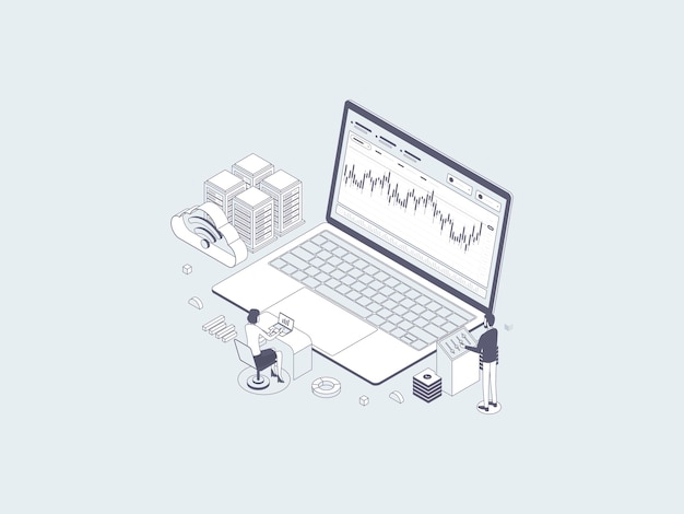 Foreign Currency Isometric Illustration Lineal Gray. Suitable for Mobile App, Website, Banner, Diagrams, Infographics, and Other Graphic Assets.