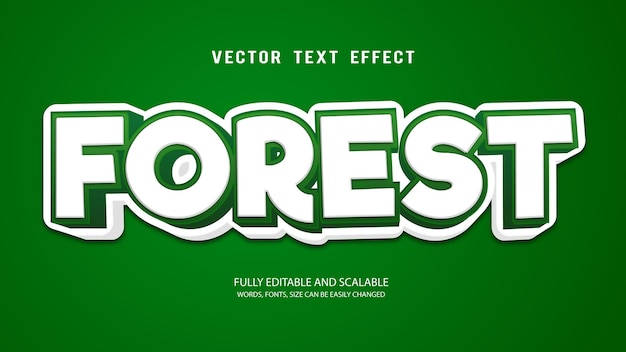 Forest 3d Editable Text Effect EPS Vector Style