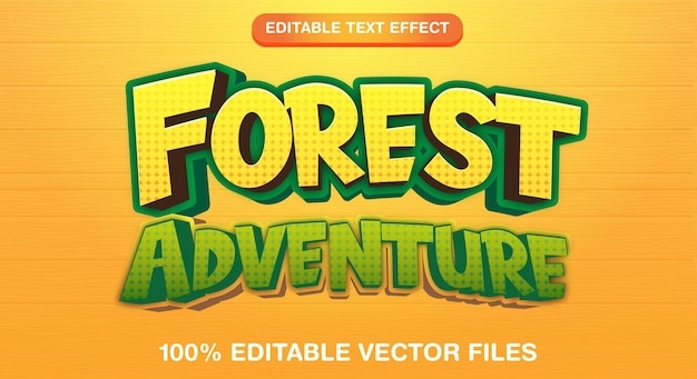 Forest adventure funny Modern text effect style