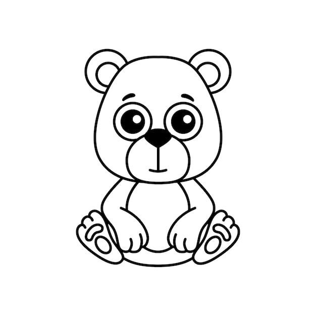 Forest animal for children coloring book Funny bear in a cartoon style