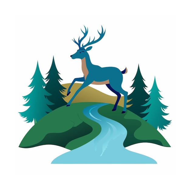 Vector forest animal vector illustration