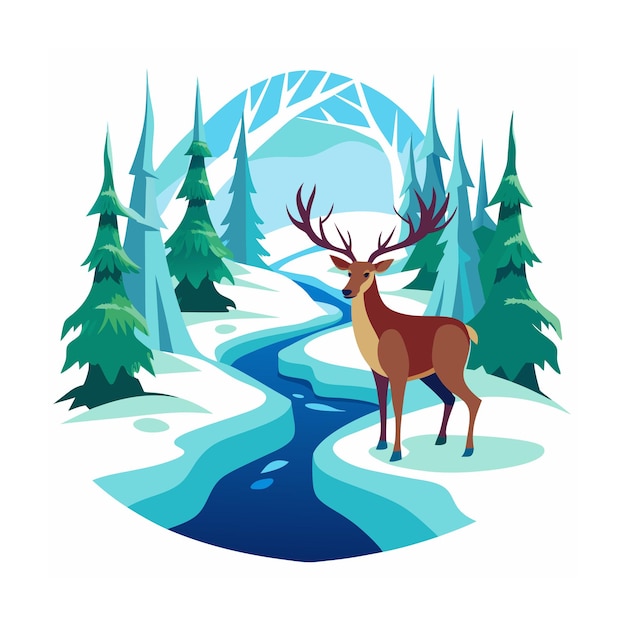 Vector forest animal vector illustration